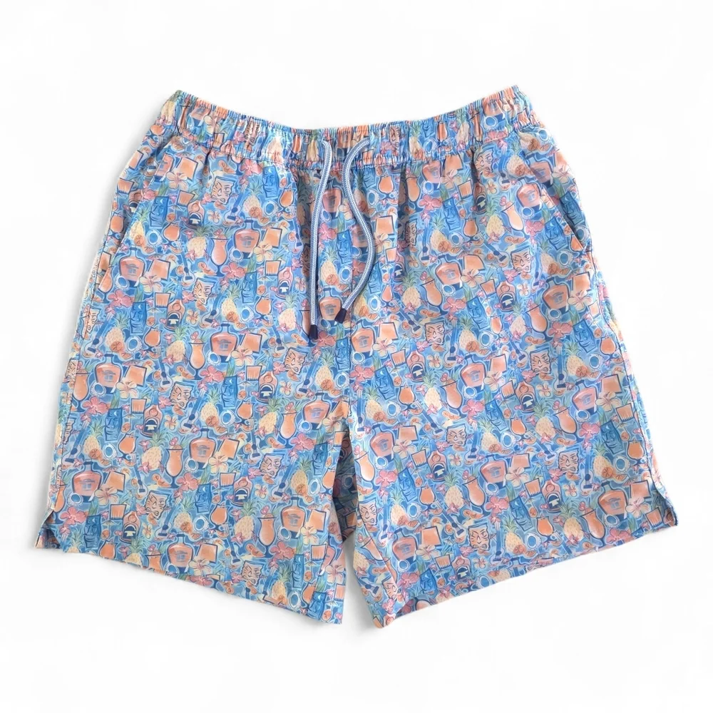 PETER MILLAR Swim Trunks Tiki Time Paradise NWOT M Board Shorts Resort